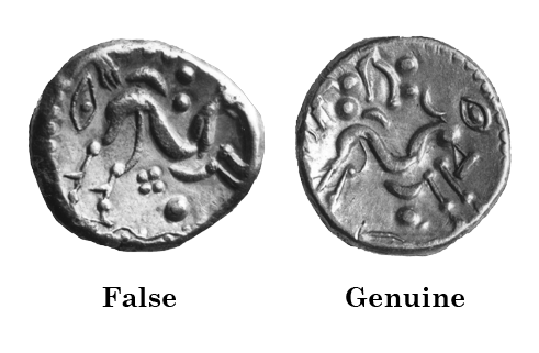 False and genuine Celtic coins